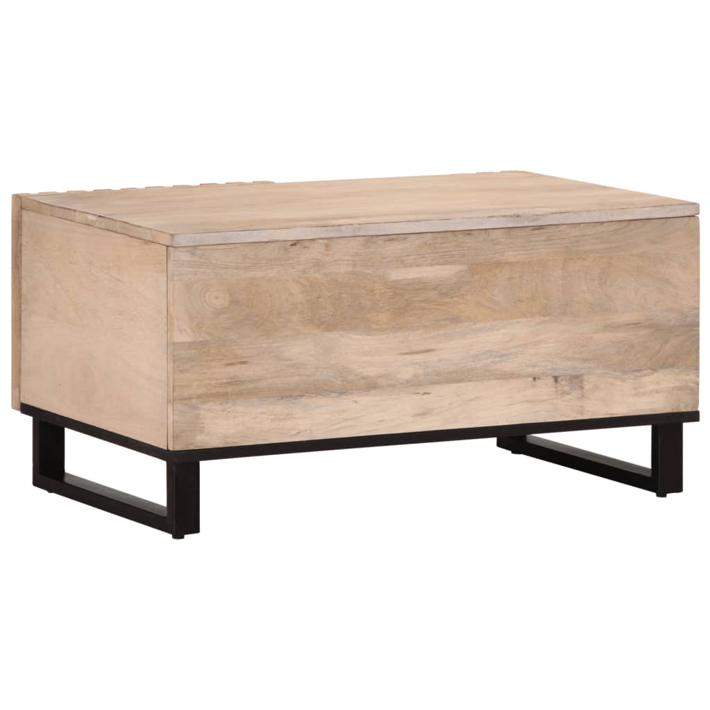 Sofabord Hvidt 80x51x40 cm Massivt mangotræ