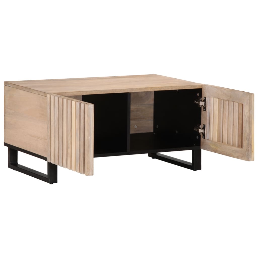 Sofabord Hvidt 80x51x40 cm Massivt mangotræ