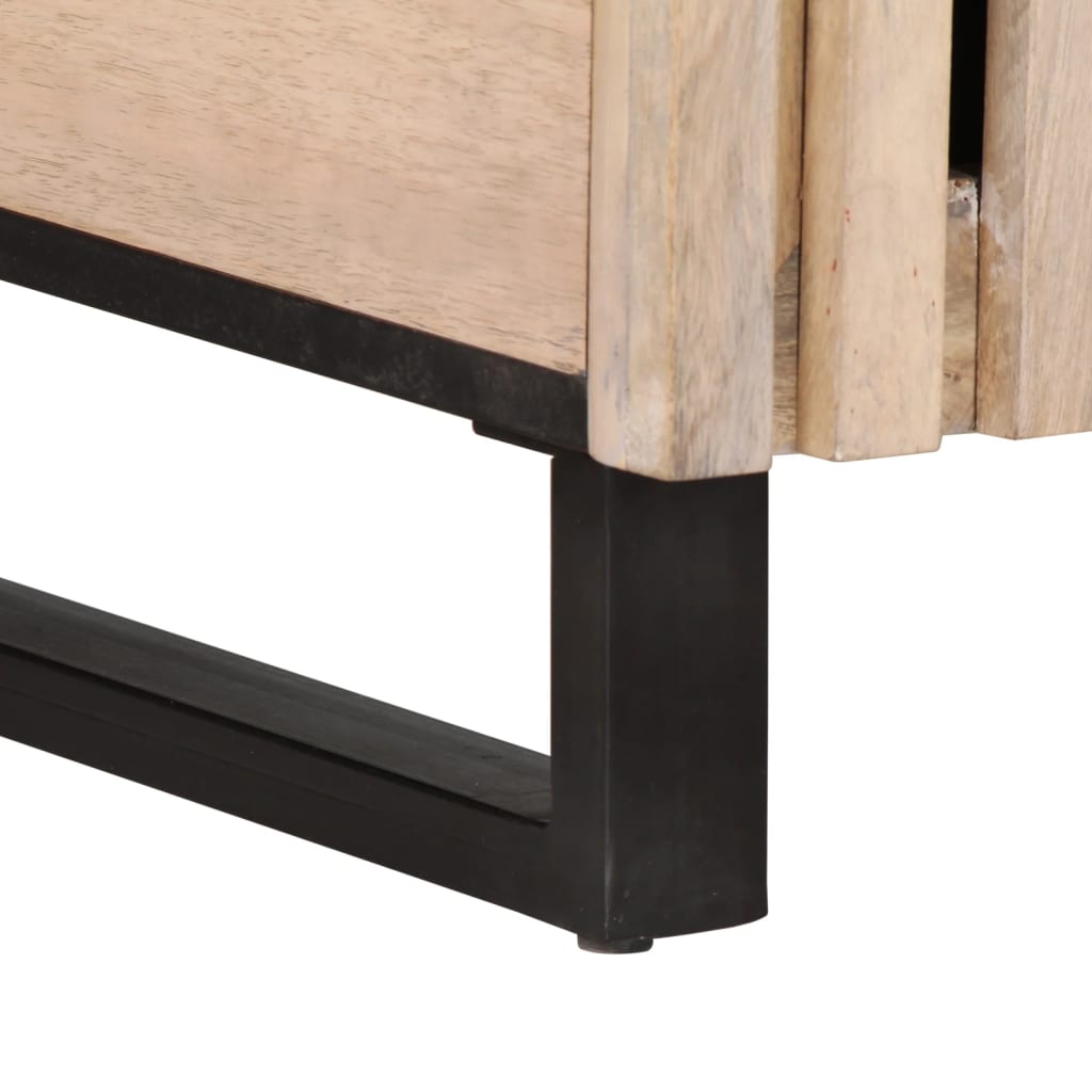 Sofabord Hvidt 80x51x40 cm Massivt mangotræ
