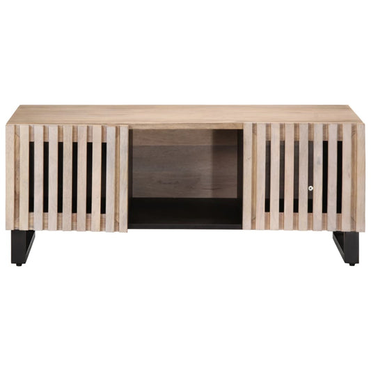 Sofabord Hvidt 100x55x40 cm Massivt mangotræ