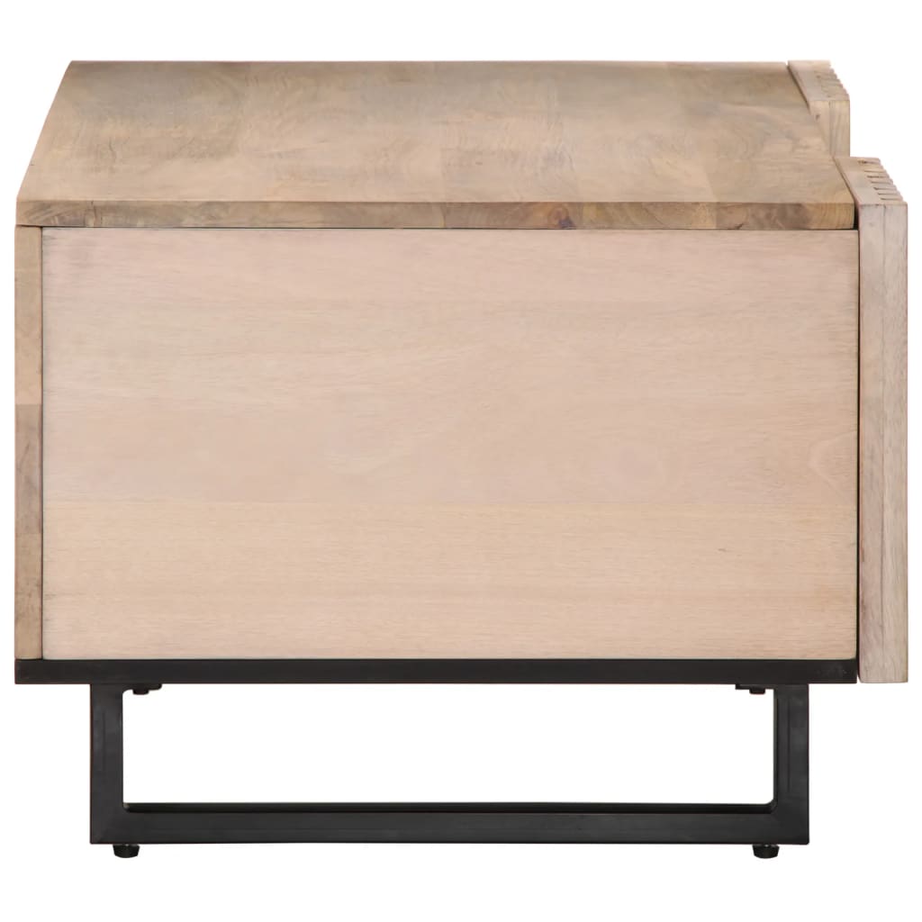 Sofabord Hvidt 100x55x40 cm Massivt mangotræ