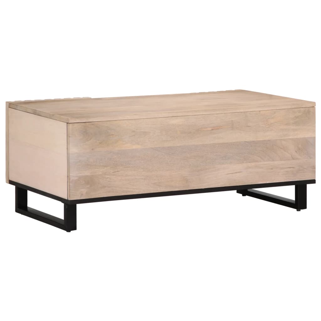 Sofabord Hvidt 100x55x40 cm Massivt mangotræ