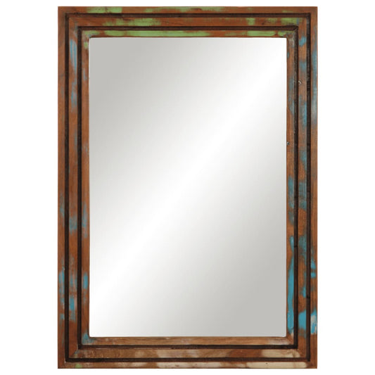 Badeværelsesspejl 50x70 cm massivt akacietræ og glas