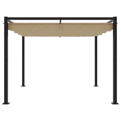 Gartenpavillon mit Ausziehbarem Dach Taupe 3x3 m Stahl