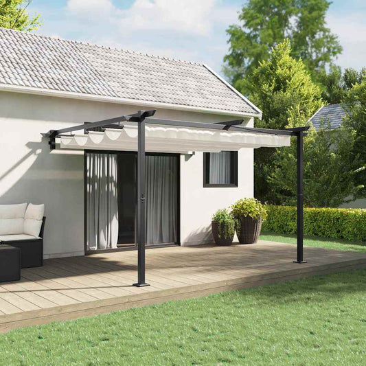 Wandmontierter Pavillon Creme Stahl