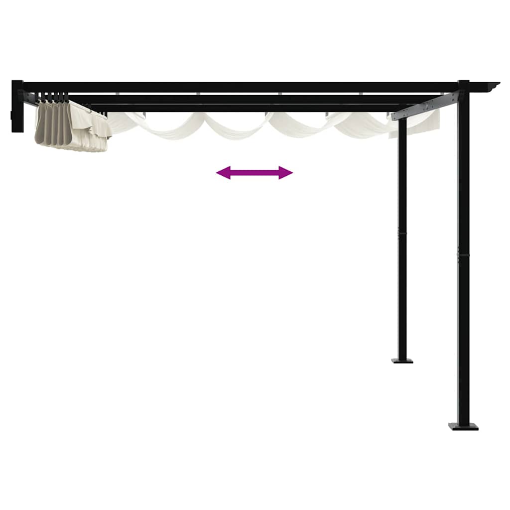 Wandmontierter Pavillon Creme Stahl