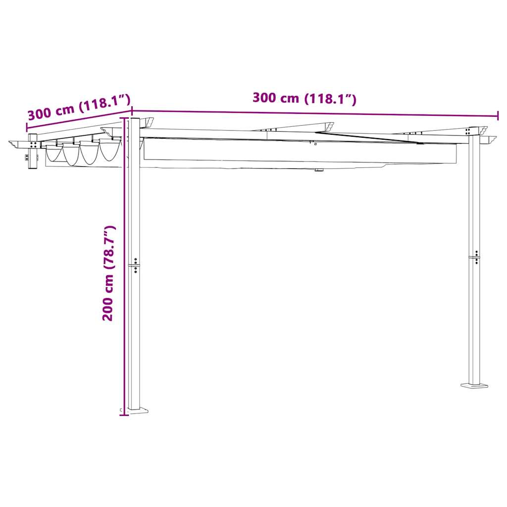 Wandmontierter Pavillon Anthrazit Stahl