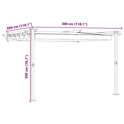 Wandmontierter Pavillon Anthrazit Stahl