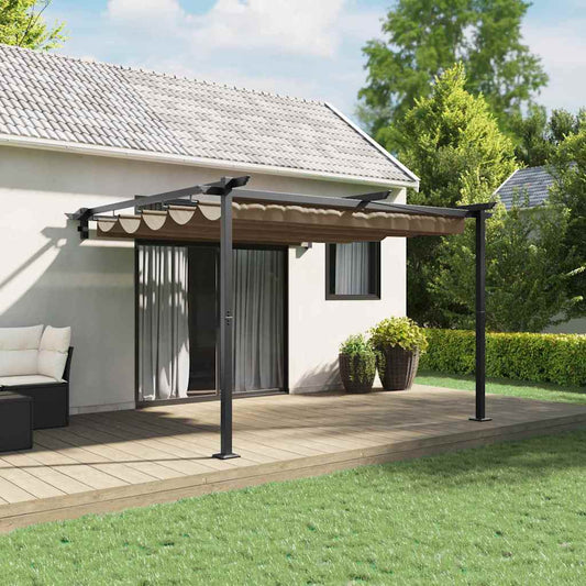 Wandmontierter Pavillon Taupe Stahl