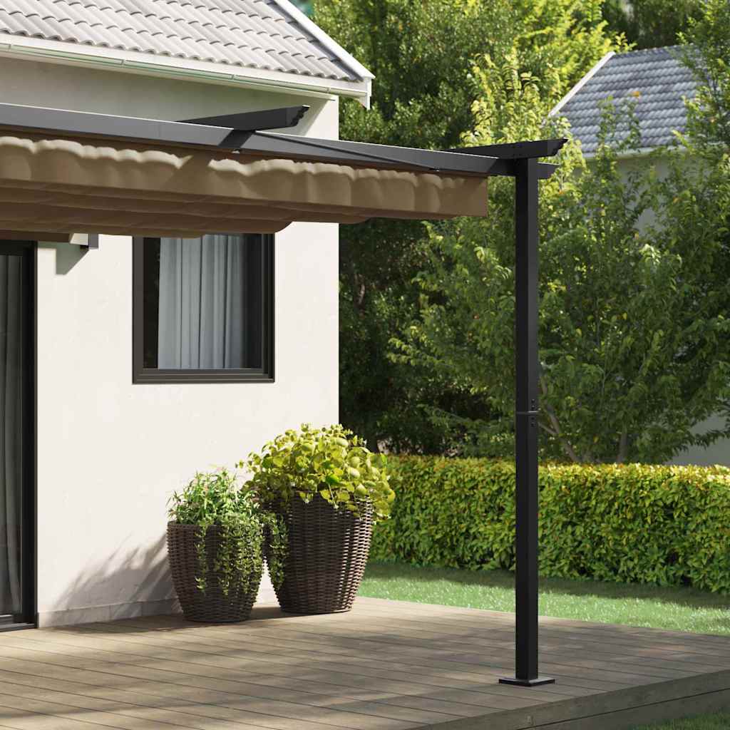 Wandmontierter Pavillon Taupe Stahl