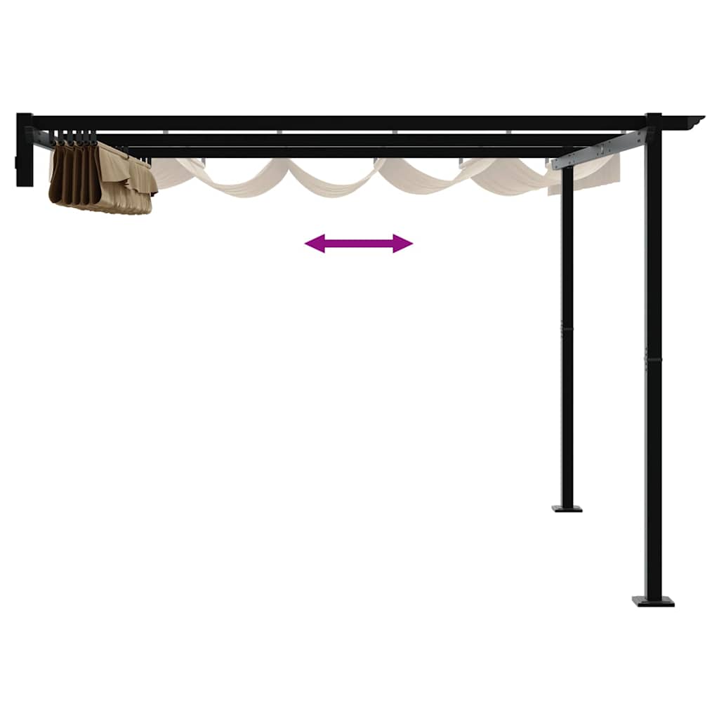Wandmontierter Pavillon Taupe Stahl