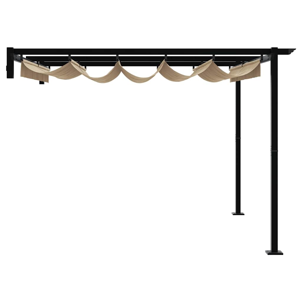 Wandmontierter Pavillon Taupe Stahl