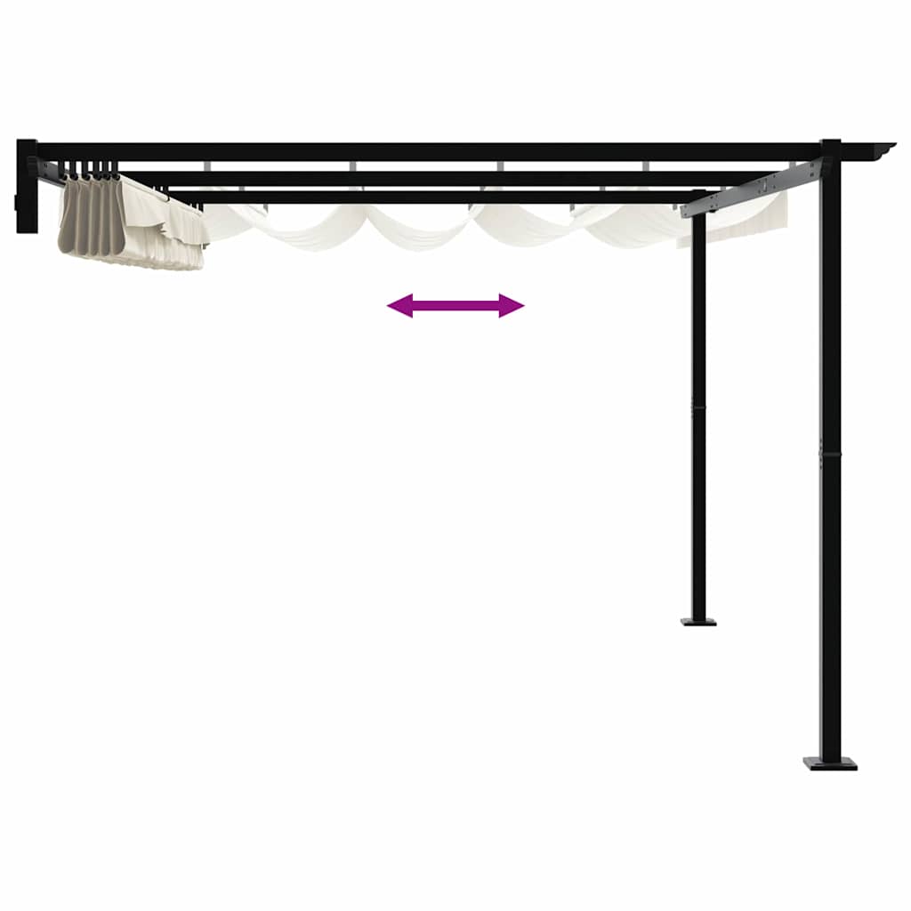 Wandmontierter Pavillon Creme Stahl