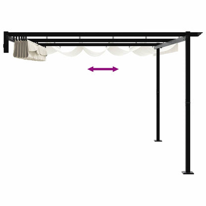 Wandmontierter Pavillon Creme Stahl
