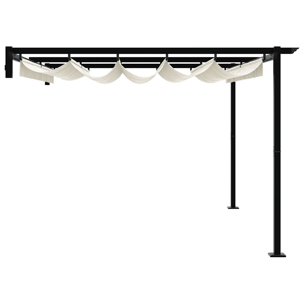 Wandmontierter Pavillon Creme Stahl
