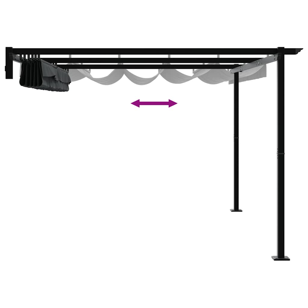 Wandmontierter Pavillon Anthrazit Stahl