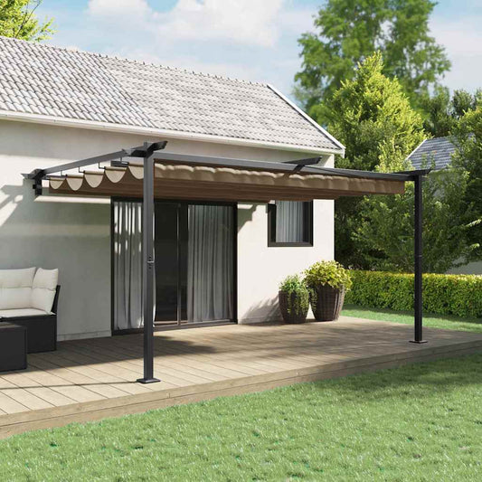Wandmontierter Pavillon Taupe Stahl