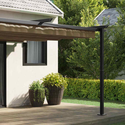 Wandmontierter Pavillon Taupe Stahl