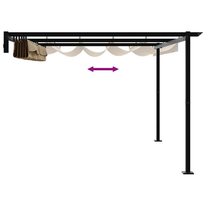Wandmontierter Pavillon Taupe Stahl