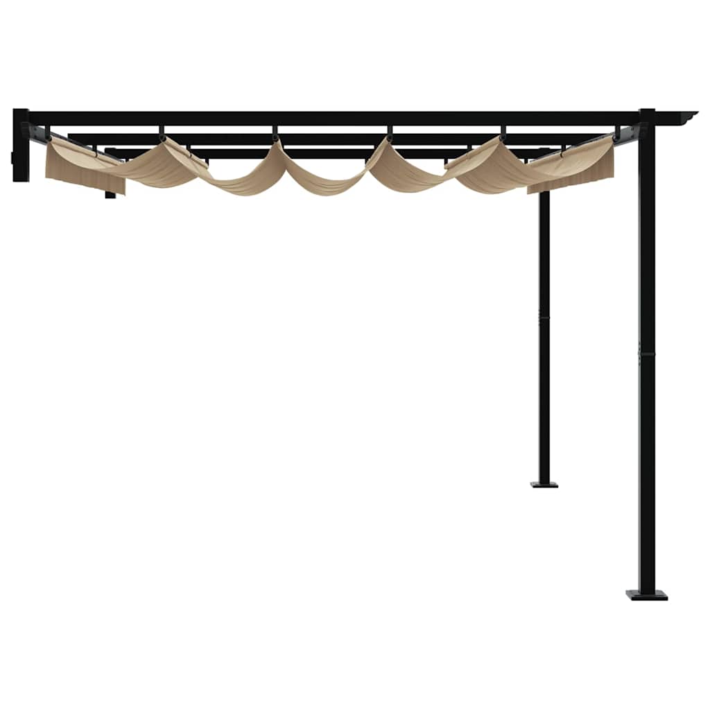 Wandmontierter Pavillon Taupe Stahl