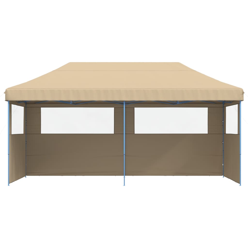 Partyzelt Faltbar Pop-Up mit 3 Seitenteilen Beige