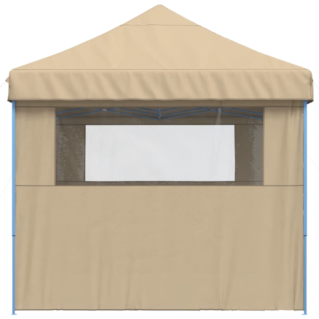Partyzelt Faltbar Pop-Up mit 3 Seitenteilen Beige