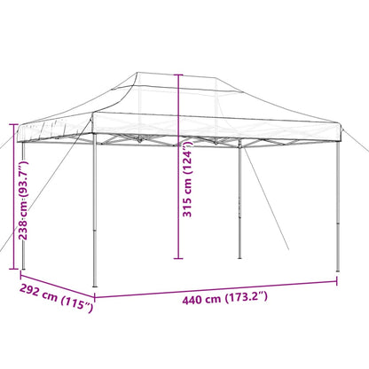 Partyzelt Faltbar Pop-Up Beige 440x292x315 cm