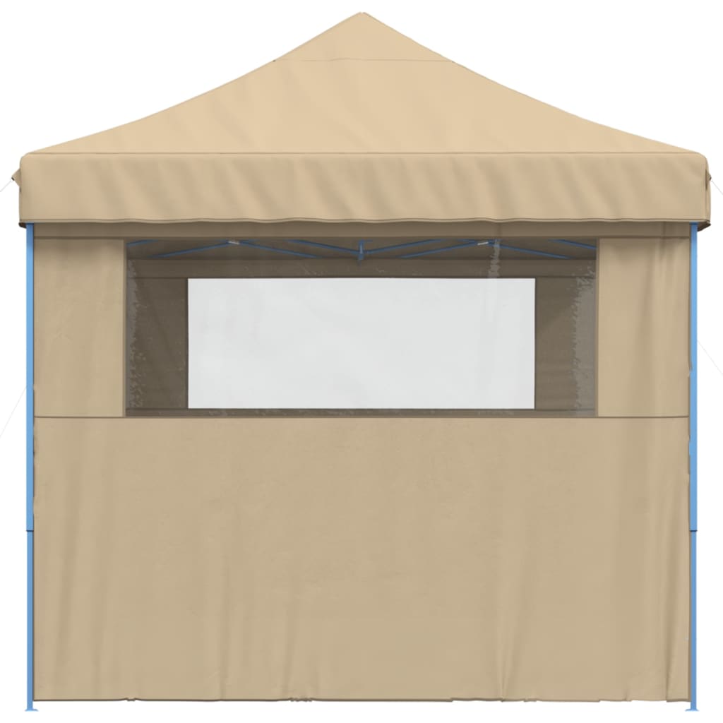 Partyzelt Faltbar Pop-Up mit 3 Seitenteilen Beige