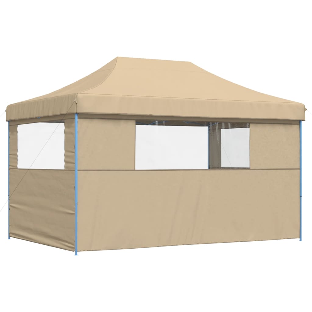Partyzelt Faltbar Pop-Up mit 3 Seitenteilen Beige