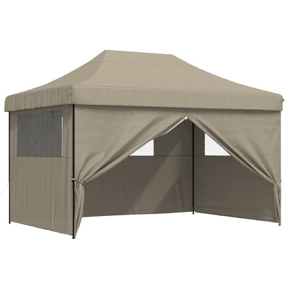 Partyzelt Faltbar Pop-Up mit 4 Seitenteilen Taupe