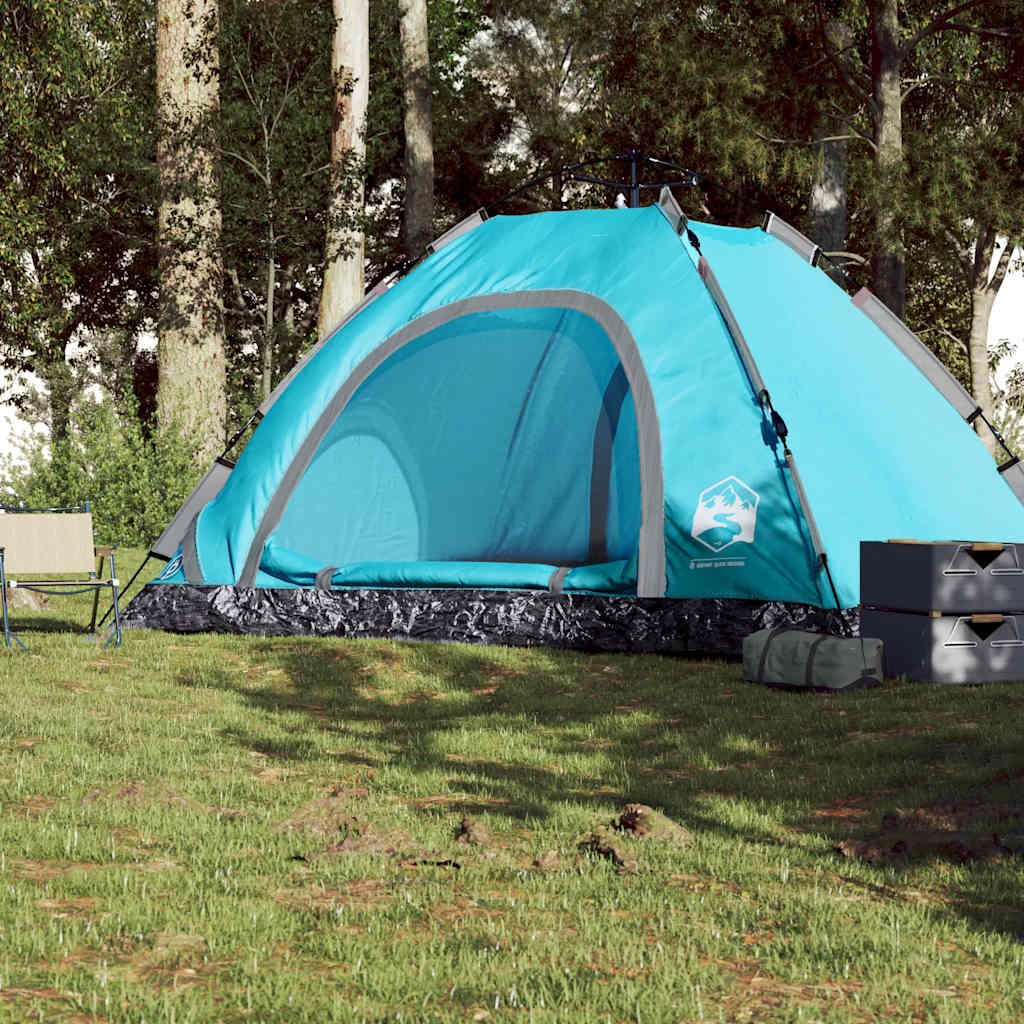 Campingzelt 5 Personen Blau Quick Release