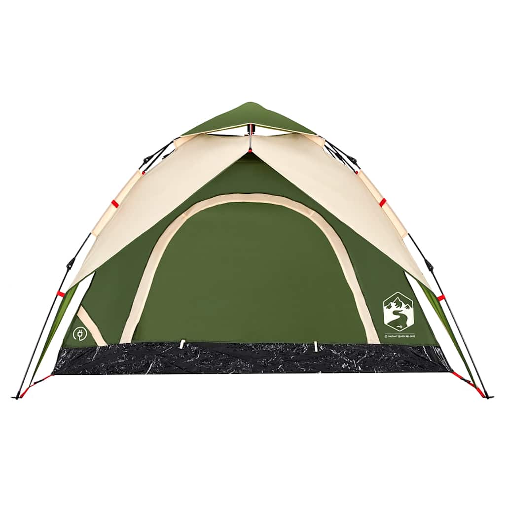 Kuppel-Campingzelt 3 Personen Grün Quick Release