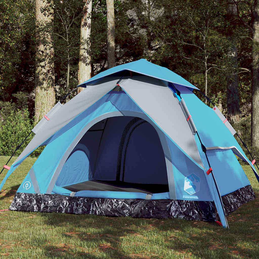 Kuppel-Campingzelt 4 Personen Blau Quick Release