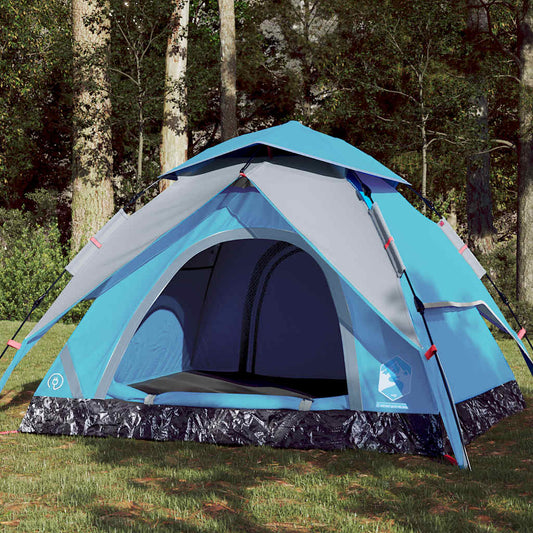Kuppel-Campingzelt 4 Personen Blau Quick Release