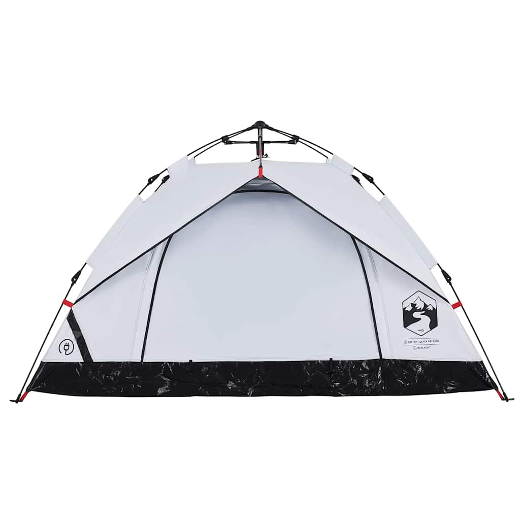 Kuppel-Campingzelt 3 Personen Weiß Verdunkelt Quick Release