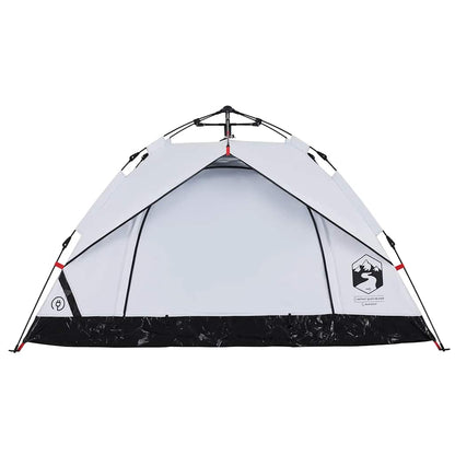 Kuppel-Campingzelt 3 Personen Weiß Verdunkelt Quick Release