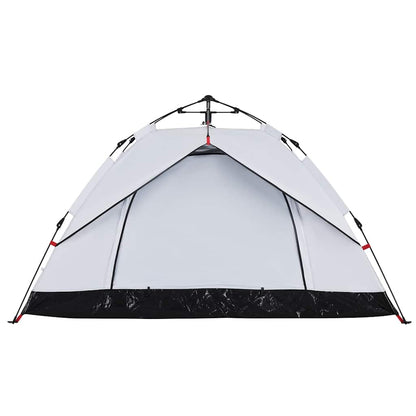 Kuppel-Campingzelt 3 Personen Weiß Verdunkelt Quick Release