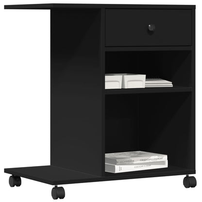 Druckerständer mit Rollen Schwarz 60x40x68,5 cm
