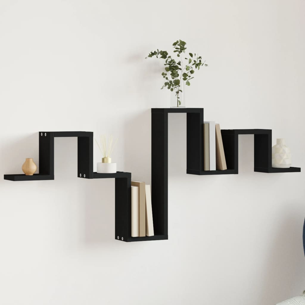 Wandregal Schwarz 104,5x10x43 cm Holzwerkstoff