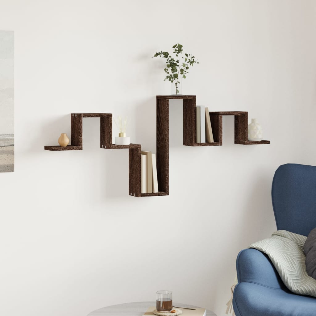 Wandregal Braun Eichen-Optik 104,5x10x43 cm Holzwerkstoff