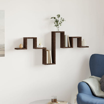 Wandregal Braun Eichen-Optik 104,5x10x43 cm Holzwerkstoff