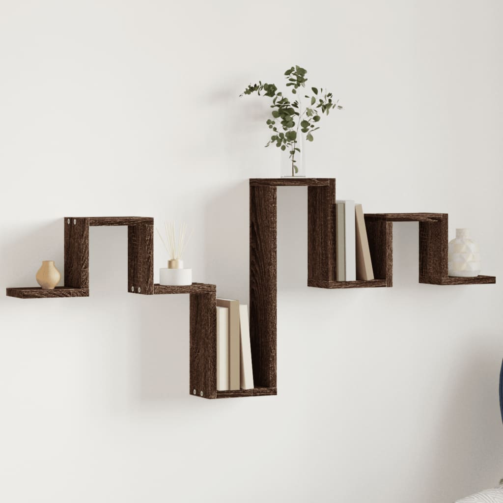 Wandregal Braun Eichen-Optik 104,5x10x43 cm Holzwerkstoff