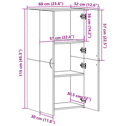 Aktenschrank Weiß 60x32x115 cm Holzwerkstoff