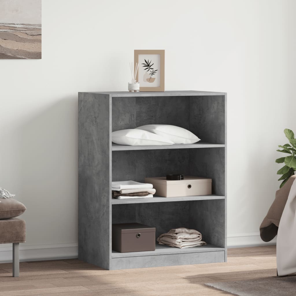 Garderobe Beton Grå 77x48x102 cm Træ Materiale