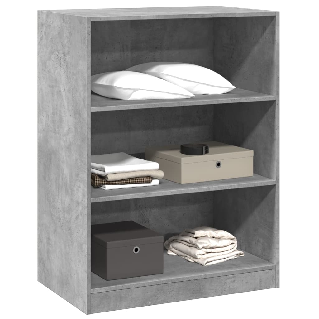 Garderobe Beton Grå 77x48x102 cm Træ Materiale