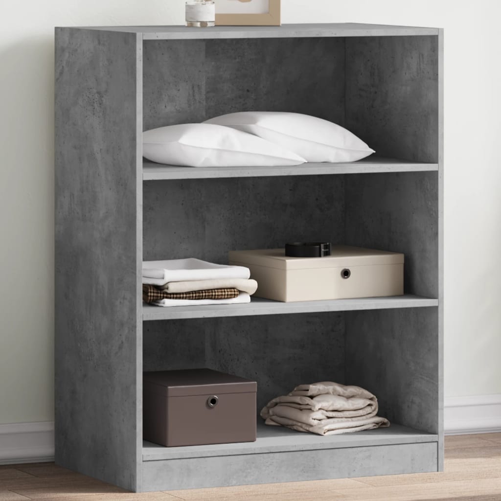 Garderobe Beton Grå 77x48x102 cm Træ Materiale