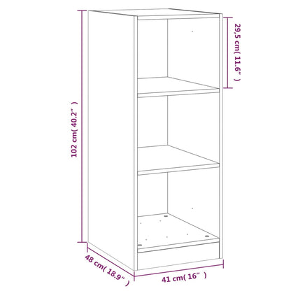 Garderobe Beton Grå 48x41x102 cm Træ Materiale