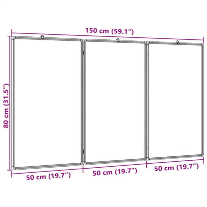 Magnetisches Whiteboard Klappbar 150x80x1,7 cm Aluminium