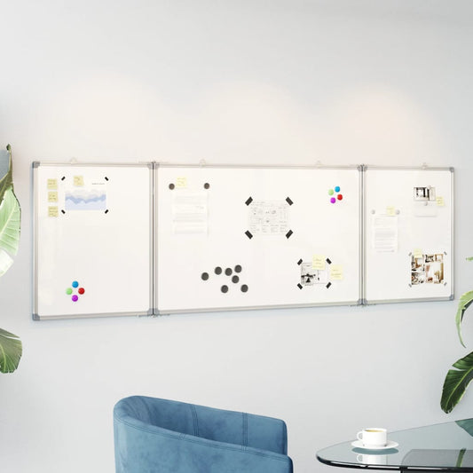Magnetisches Whiteboard Klappbar 160x50x1,7 cm Aluminium