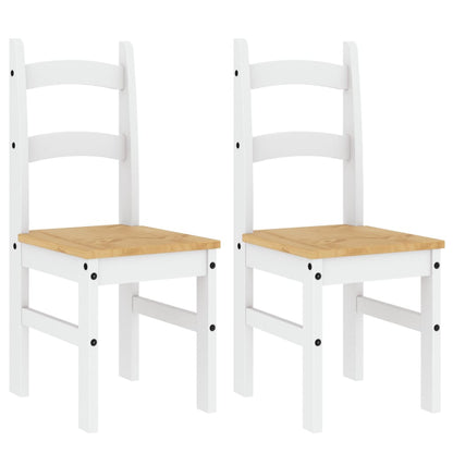 Spisestuestole 2 stk Hvid 40x46x99 cm Massiv Fyr
